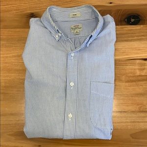 J. Crew Slim Fit Oxford Cloth Shirt Blue Stripe M